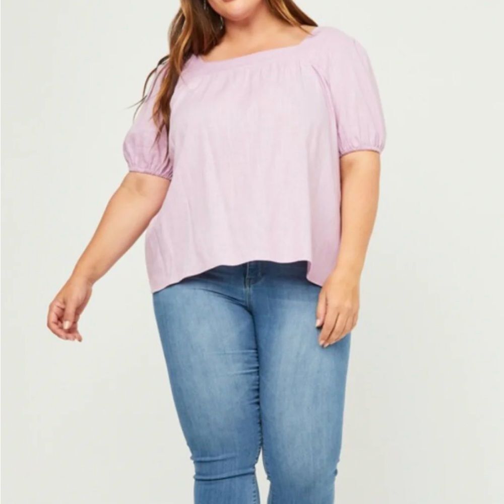 Katydid Purple Square Neck Cotton Top Size XL NEW